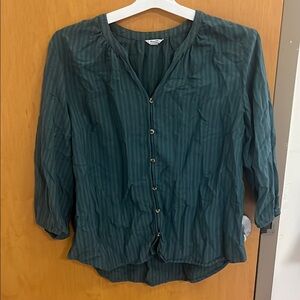 Green Button-Up Women's Top